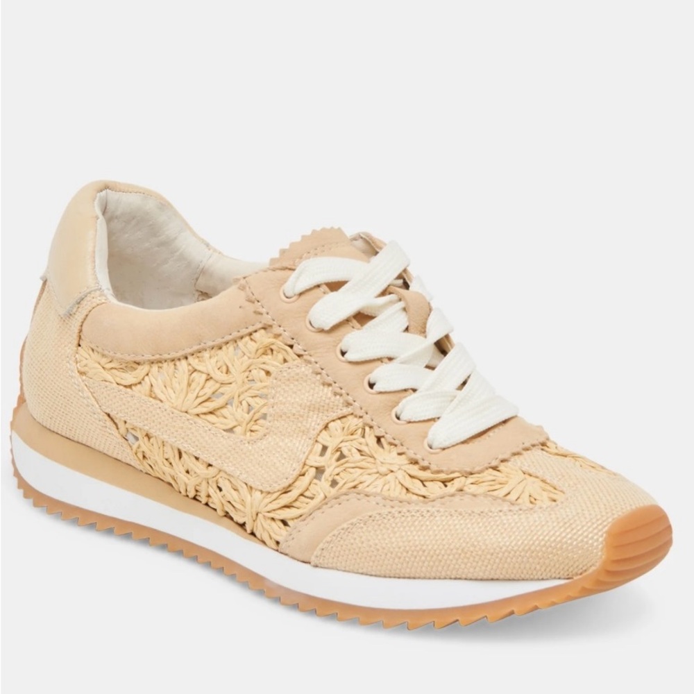 NWOB Women's Dolce Vita macrame Tan Lace-Up Sneakers